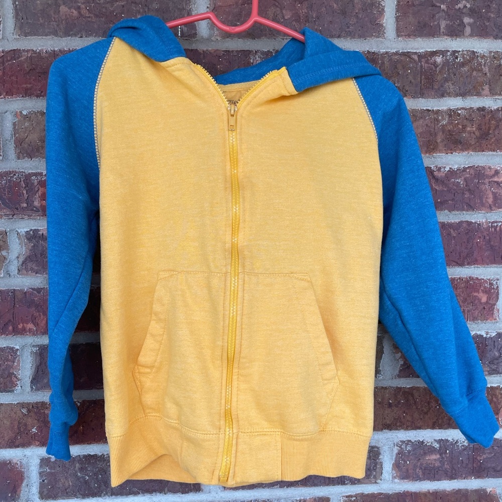 Little Kids Gold And Blue Hooded Zippered Red Camel Jacket Size Medium